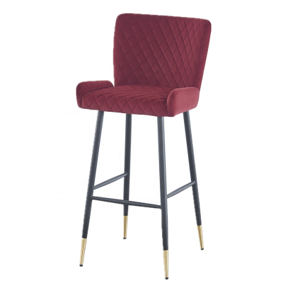 Rose gold modern restaurant furniture velvet bar stool