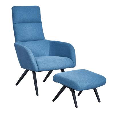 Best selling fabric lounge chair with footstool tufted armchair